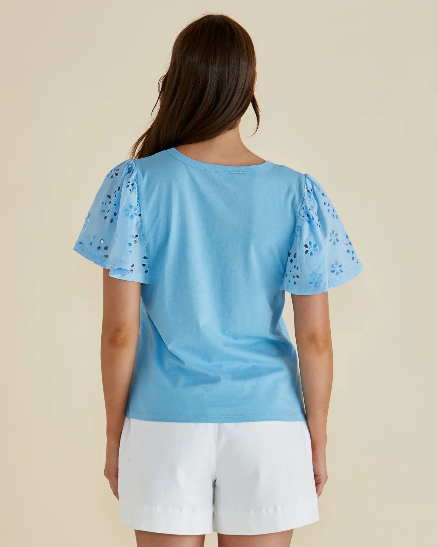 Lottie Embroidered Tee - Baby Blue