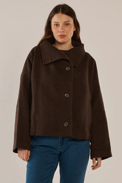 Prue Pea Coat -Chocolate