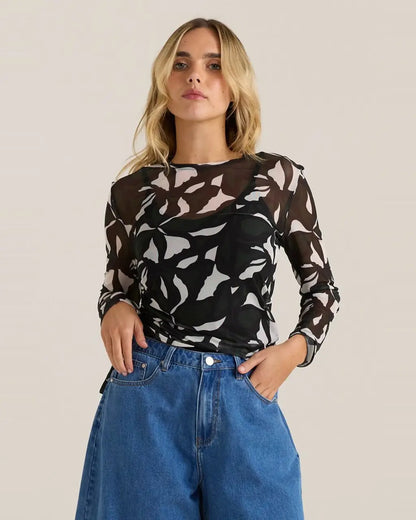 Tami Mesh Top in Black