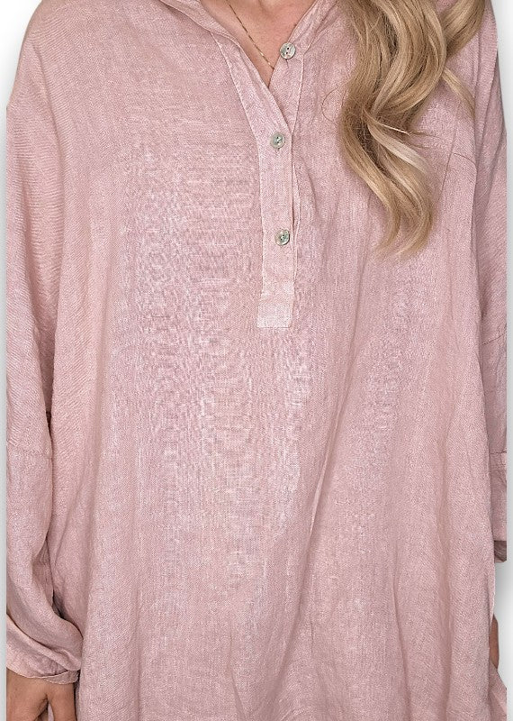 BABY PINK COASTAL TUNIC SHIRT