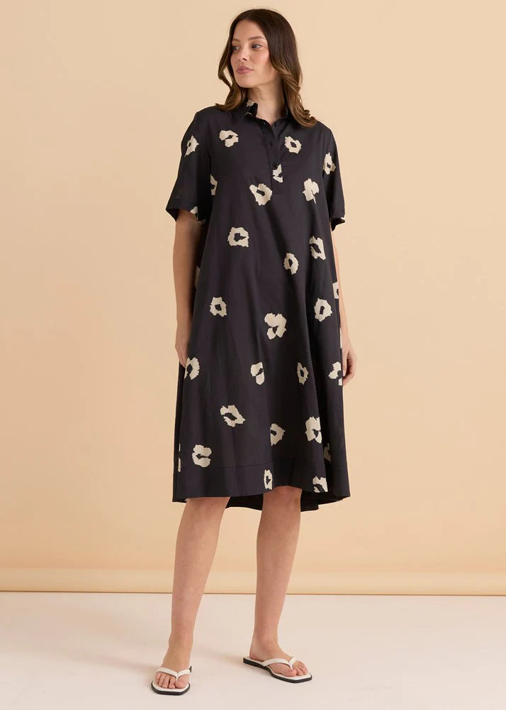 Savannah Swing Shirt Dress - Leopard Print