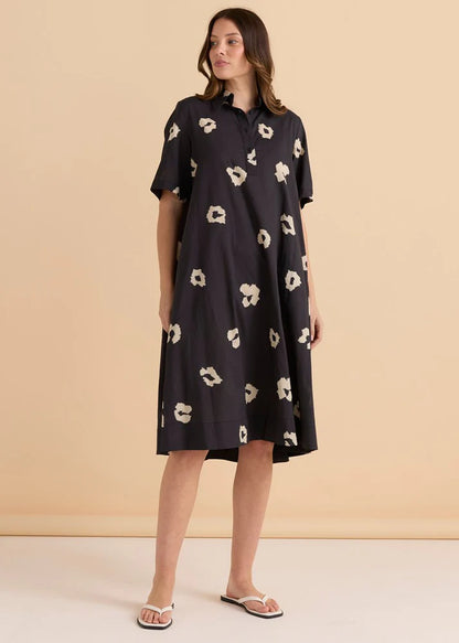 Savannah Swing Shirt Dress - Leopard Print