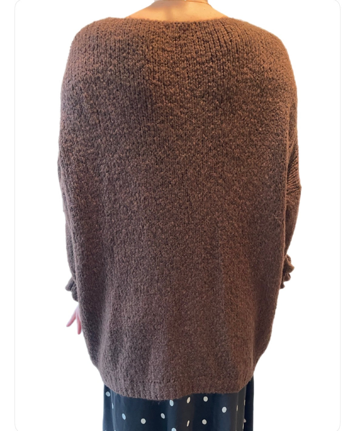 Plait Sleeve Knit - Brown