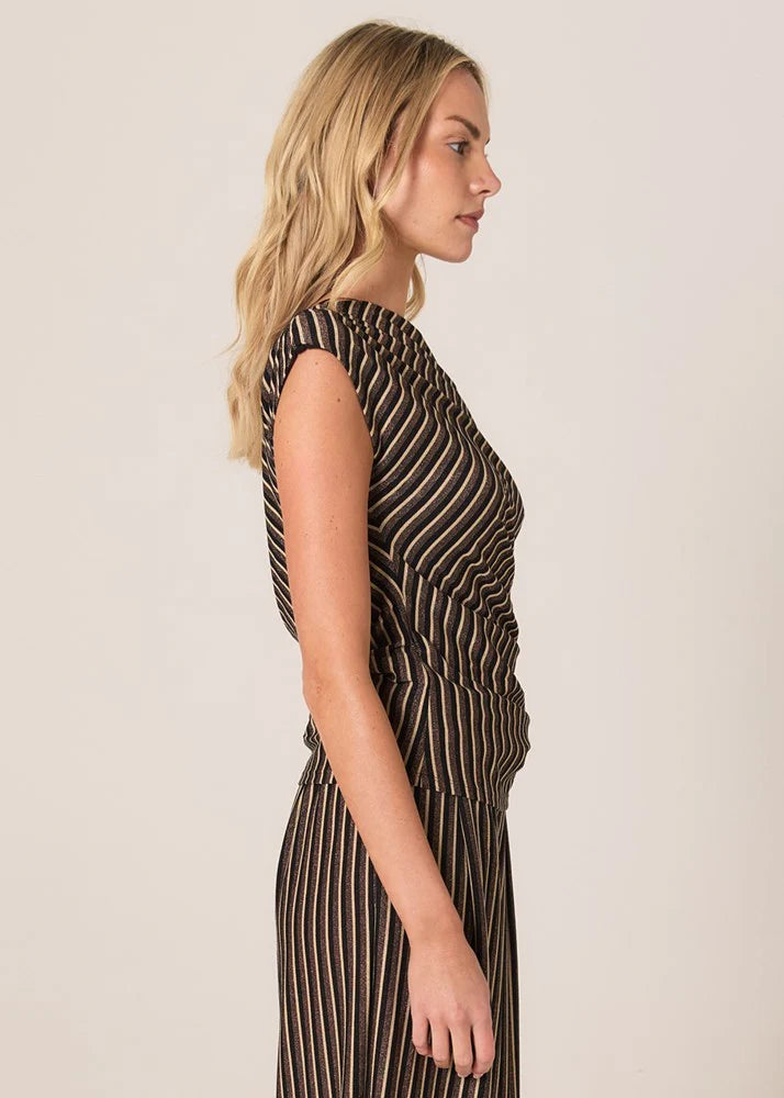 Everlyn Metallic Jersey Top - Multicolour