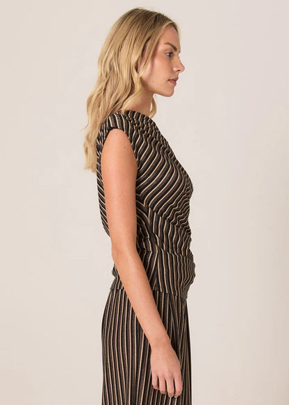 Everlyn Metallic Jersey Top - Multicolour