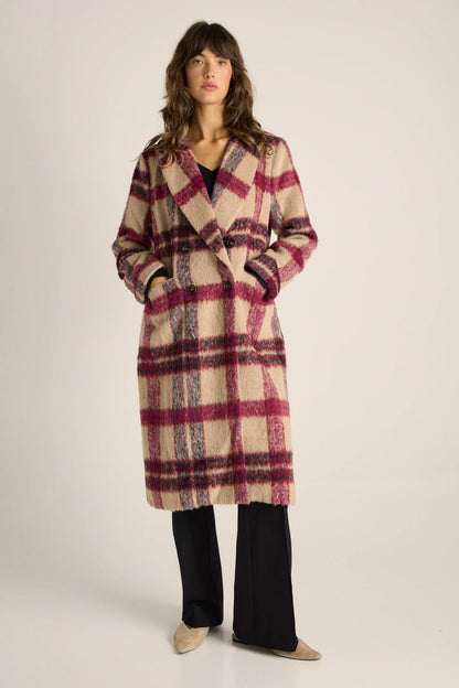 Harlow Check Longline Coat - Check