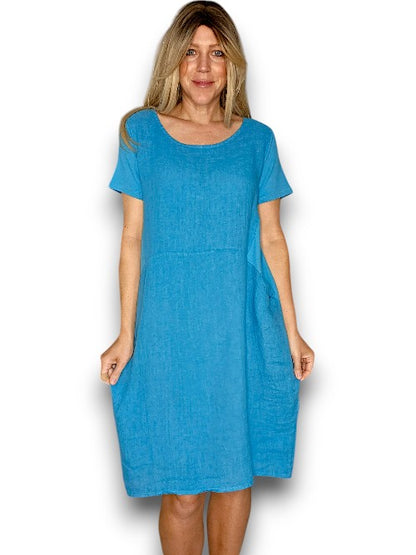 TURQUOISE PLAIN JUNGLE DRESS
