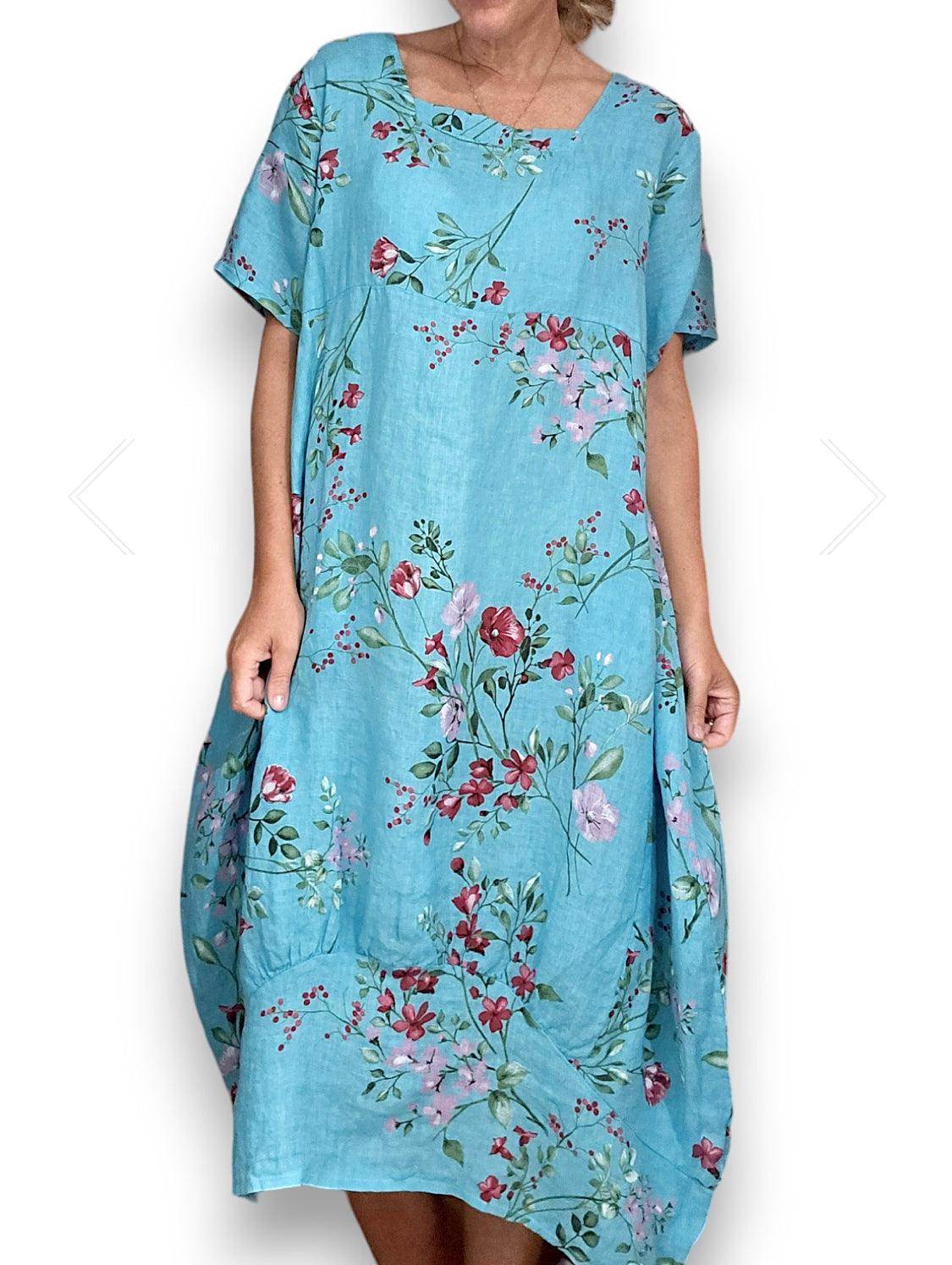 TURQUOISE LINGONBERRY MID SLEEVE MAXI DRESS