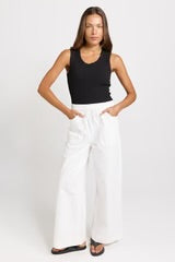 Saffra Wide Leg Jean - White