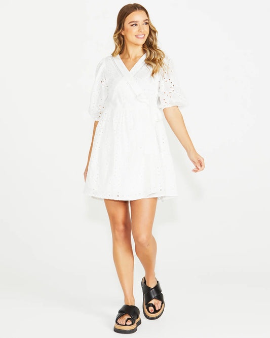 SASS KIRBY WRAP DRESS IVORY