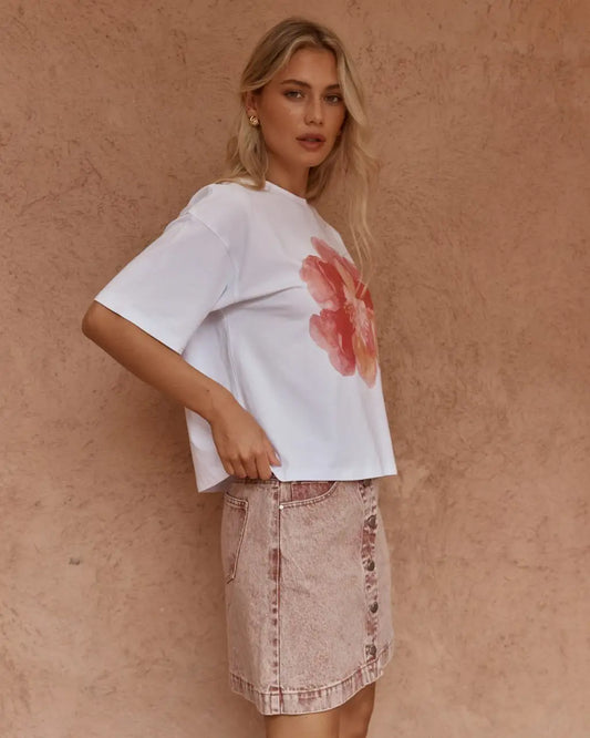 SASS Salore Printed Tee in Peony