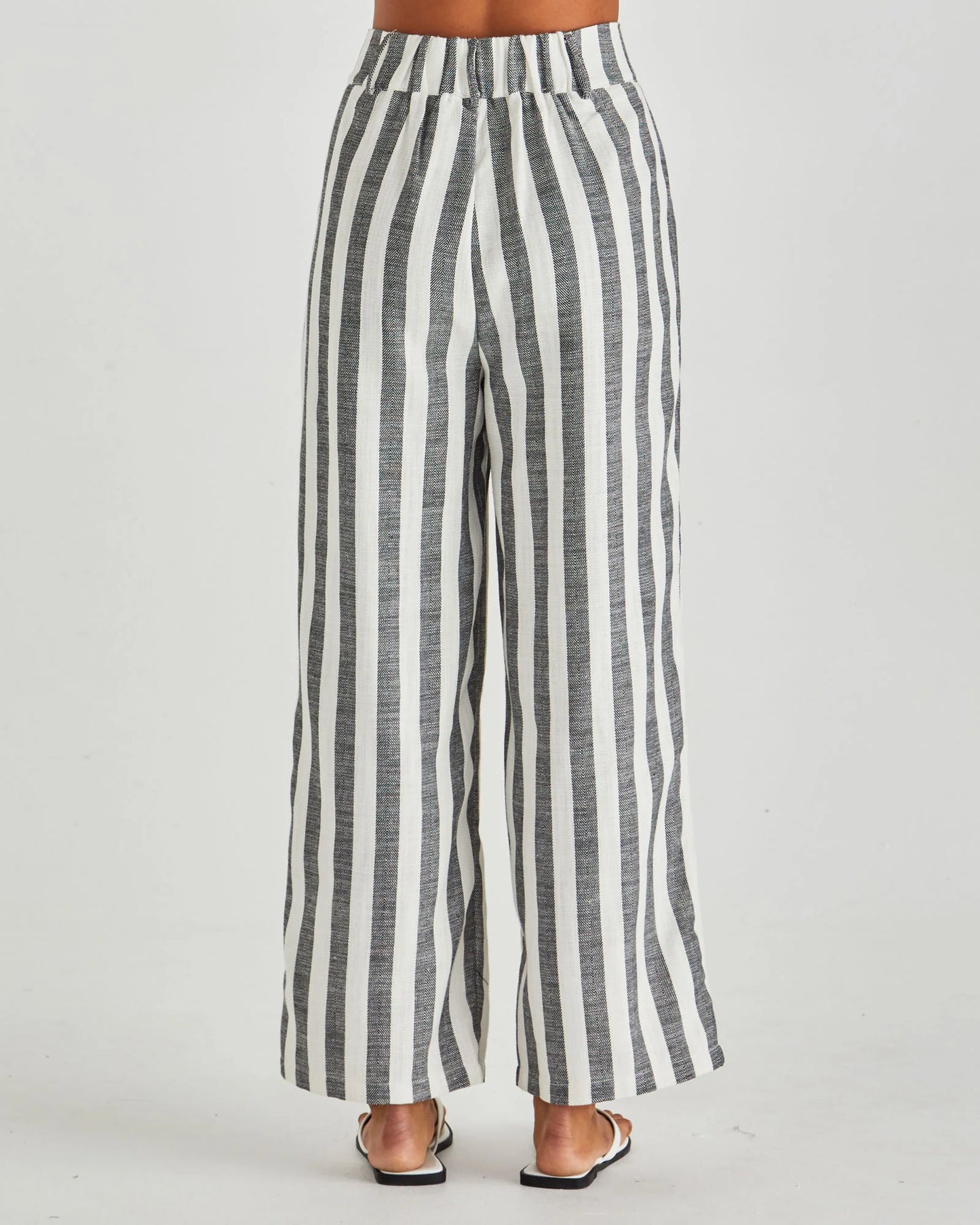 NEVADA PANT - CREAM BLACK STRIPE