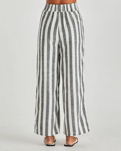 NEVADA PANT - CREAM BLACK STRIPE