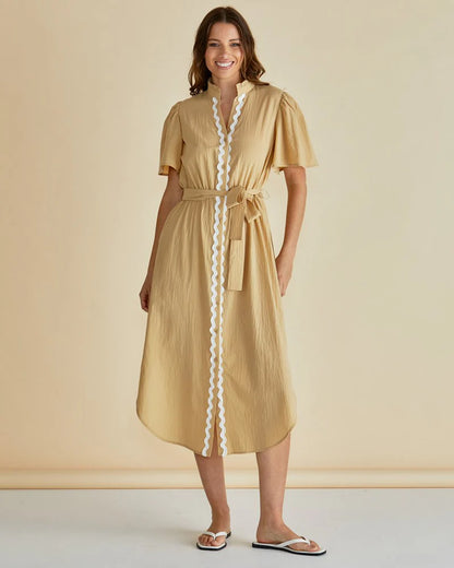 Immie Dress - Beige Ric Rac