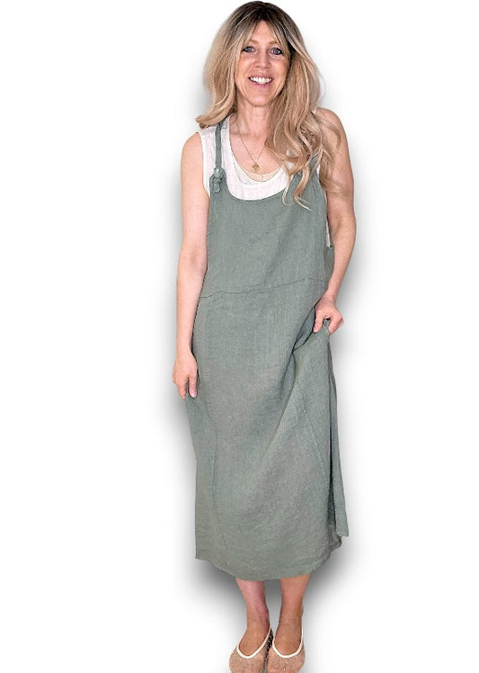 FOREST PLAIN TIE IT YOUR WAY-JUMPSUIT DRESS