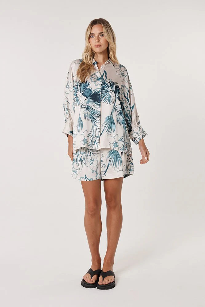 Solstice Palms Shirt - Palm Print