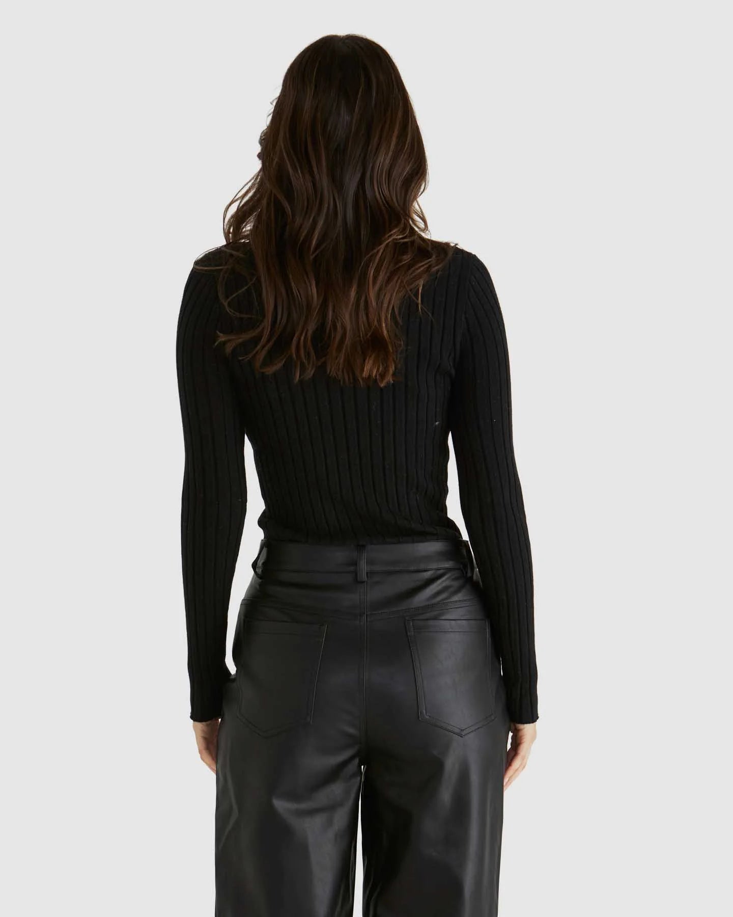 GINNY RIBBED KNIT - BLACK