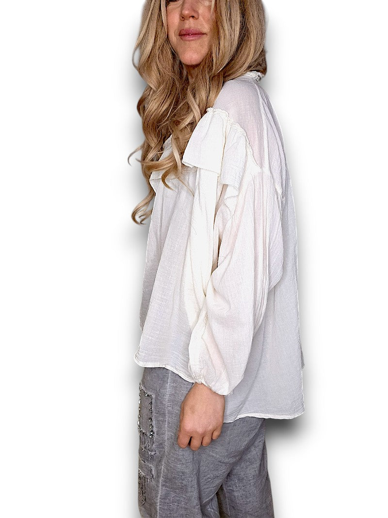 VANILLA FRILL BALLOON SL TUNIC