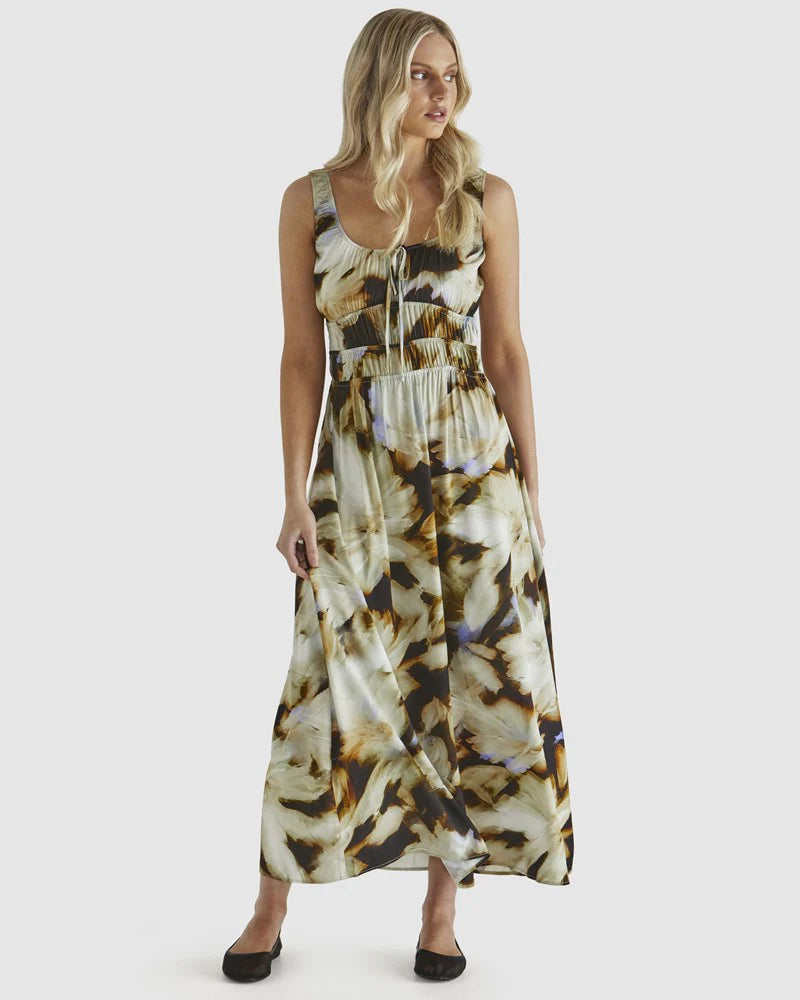 CARMINE DRESS - BLURRED FLORAL
