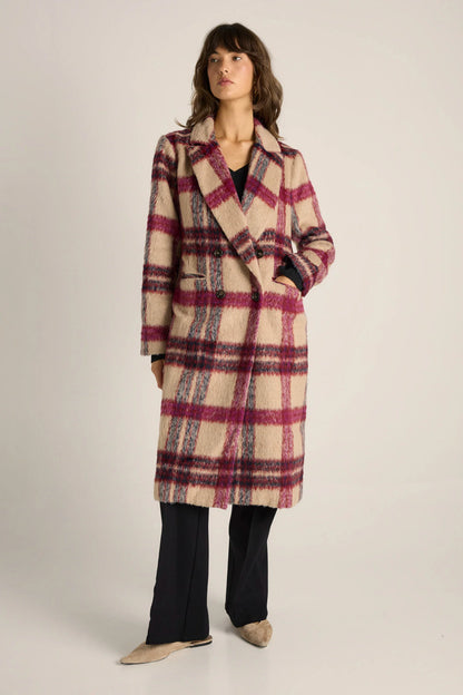 Harlow Check Longline Coat - Check