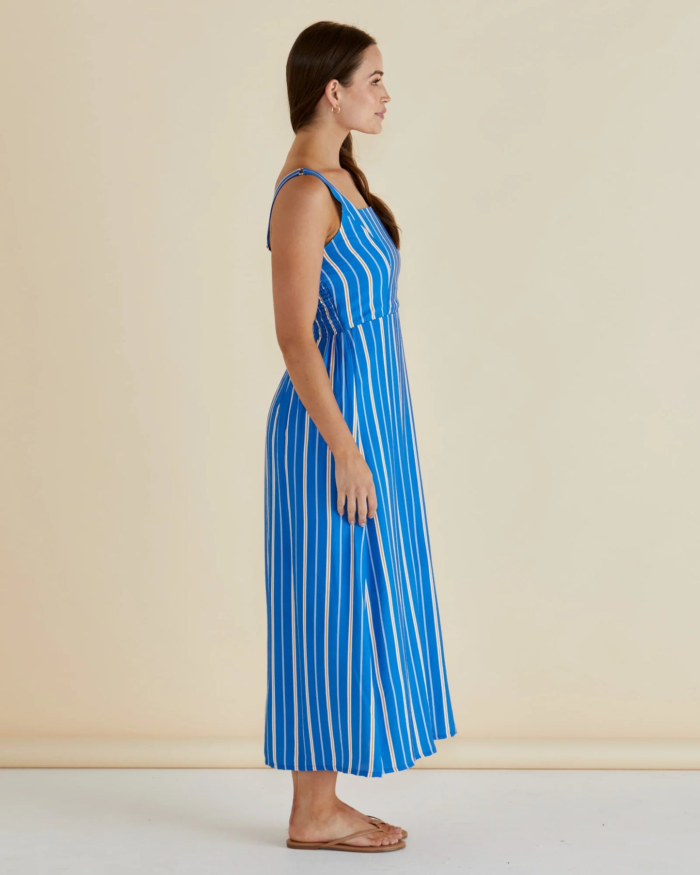 Tegan Midi Dress - Blue Stripe