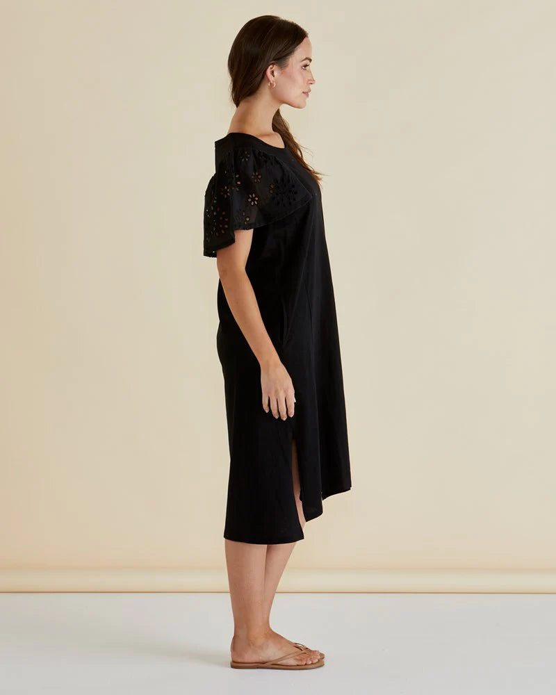 Sawyer Embroidered Dress - Black