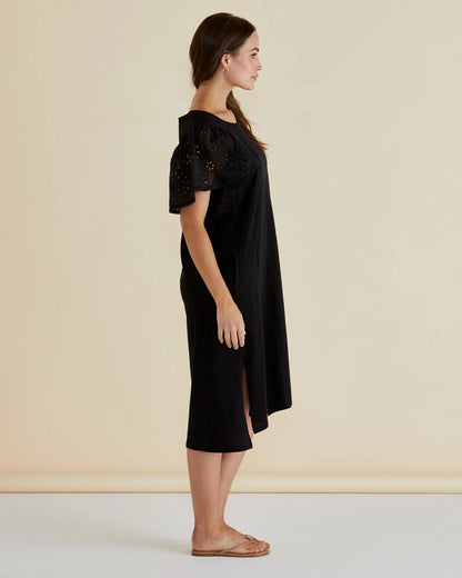 Sawyer Embroidered Dress - Black