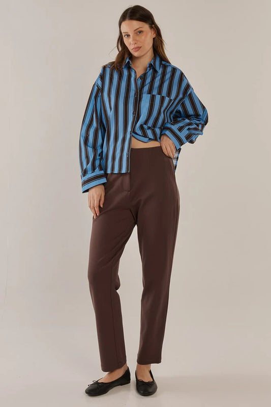 Paloma Straight Leg Pant -Brown