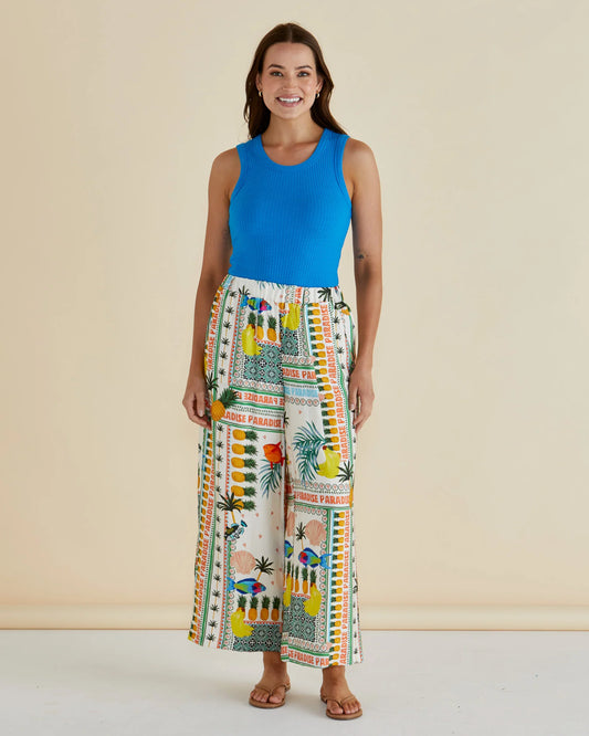 Sable Wide Leg Pant - Paradise Print