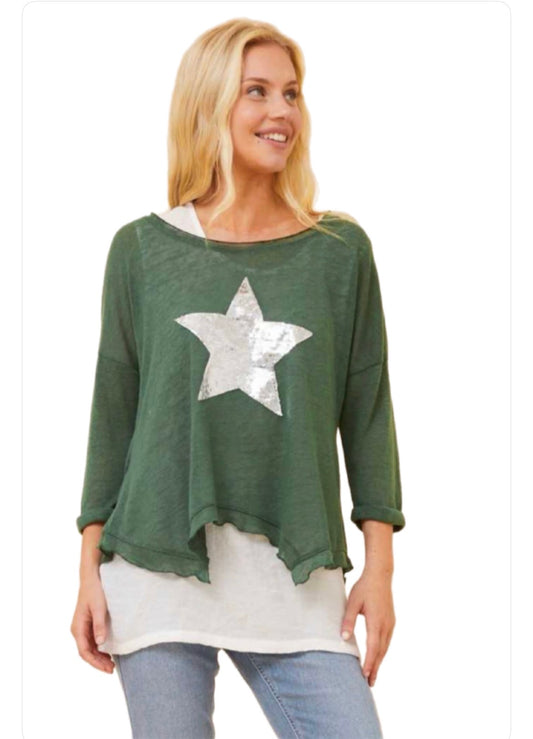 Silver Star Knit -Green