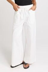 Saffra Wide Leg Jean - White