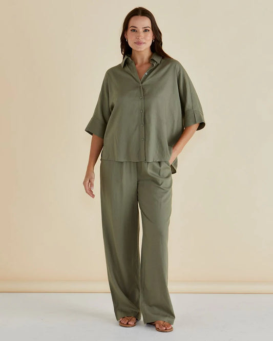 Lynwood Linen Shirt - Olive