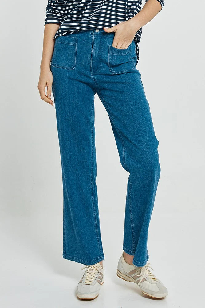Patch Pocket Jean - Vintage Blue