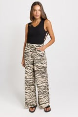 Saffra Wide Leg Jean - Animal