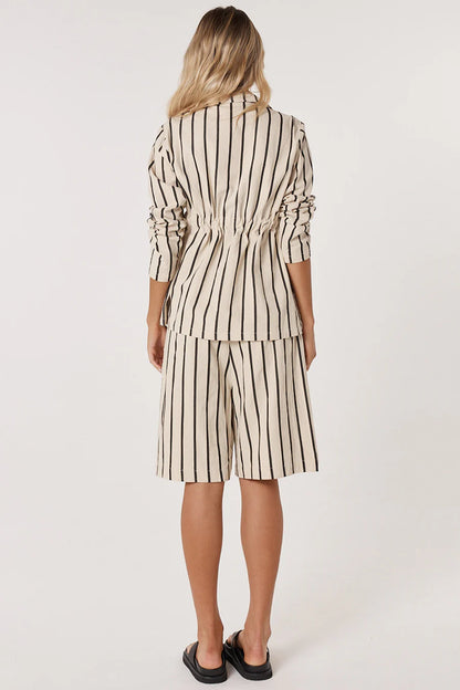 Luna Wrap Blazer - Cream/Black