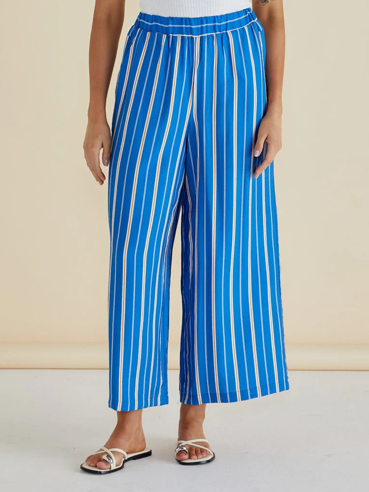 Sable Wide Leg Pant - Blue Stripe