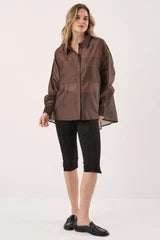 Val Oversized Shirt - Chocolate