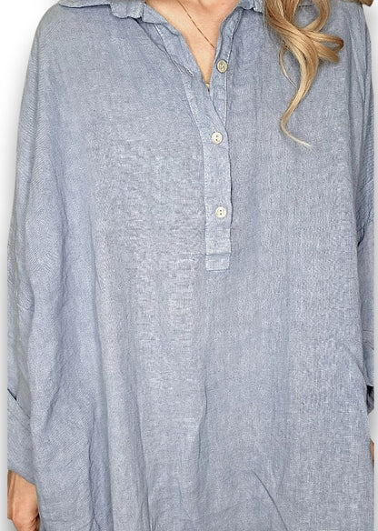 PETROL COASTAL TUNIC SHIRT