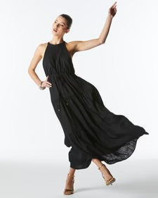 Midsummer Halter Maxi Dress - Black