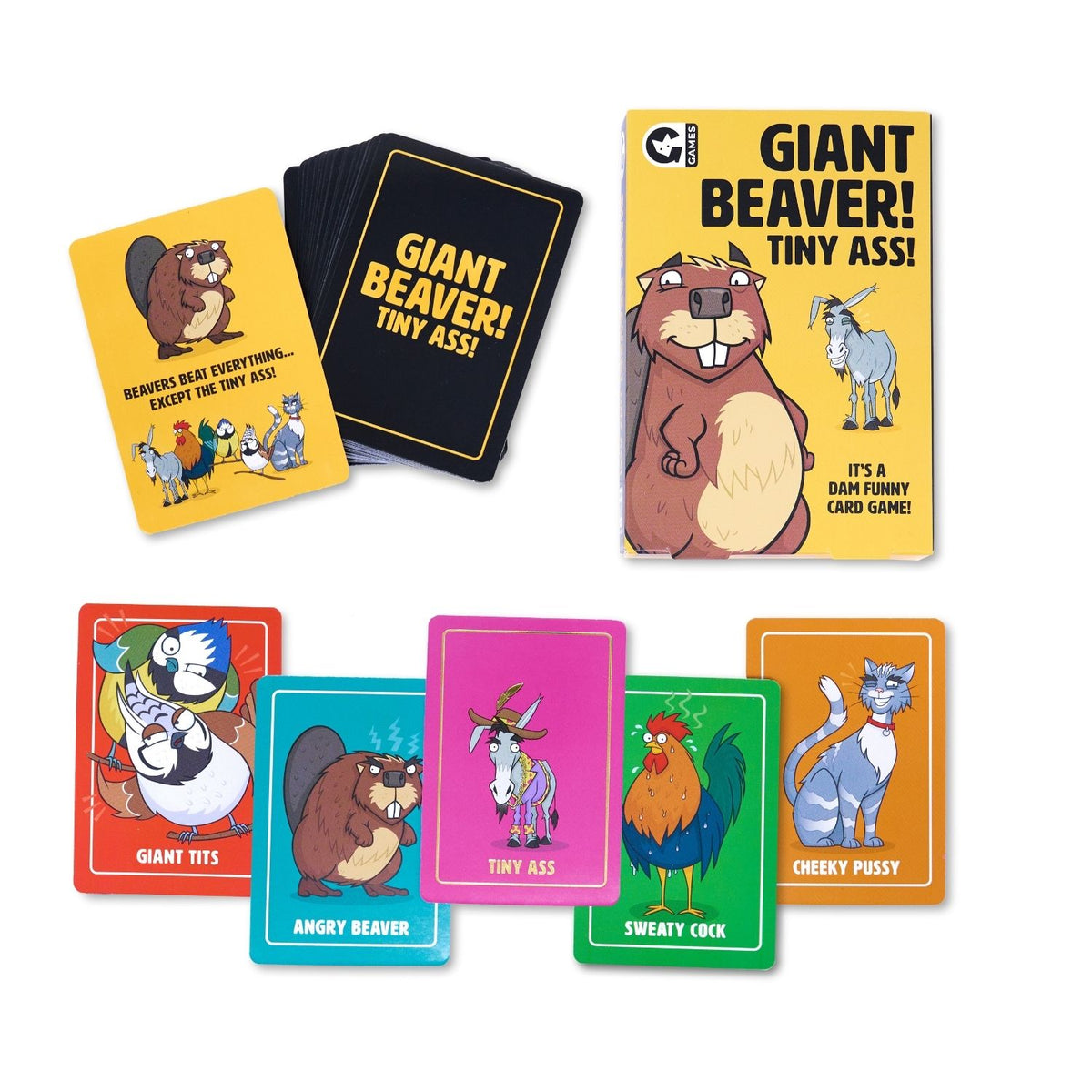 Giant Beaver! Tiny Ass! Card game.