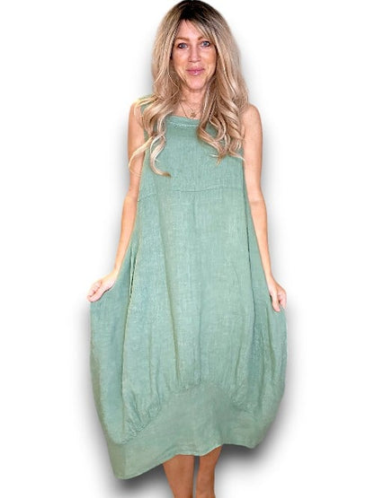 FOREST PLAIN MAXI TANK DRESS