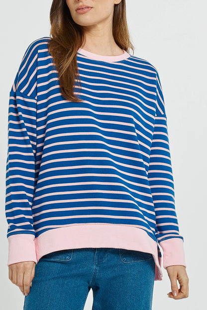 Tide Sweatshirt - Blue/Pink Stripe
