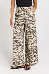 Saffra Wide Leg Jean - Animal