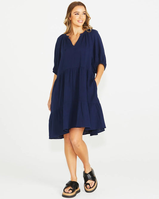 HENNY DRESS - NAVY