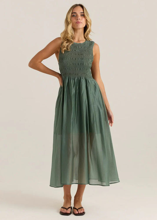 Saga Tank Dress - Sage Olive