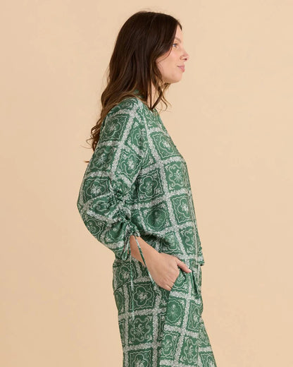 Belinda Blouse - Floral Tile Print