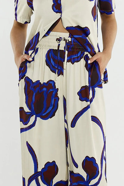 Jade Satin Pants - Winter Poppy