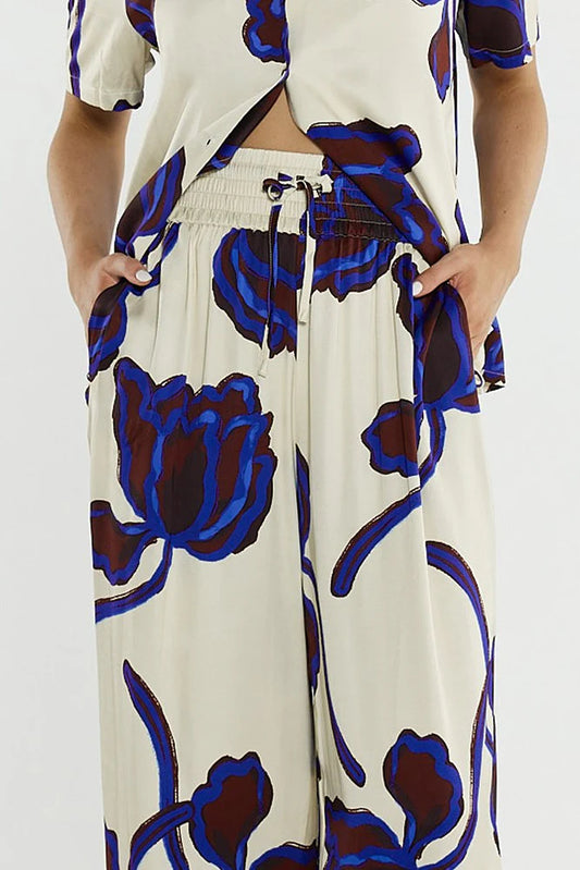 Jade Satin Pants - Winter Poppy