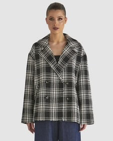Playback Oversized Jacket - Black/White Check