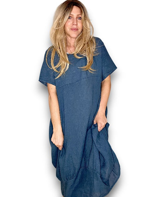 JADE PLAIN MID SLEEVE MAXI DRESS